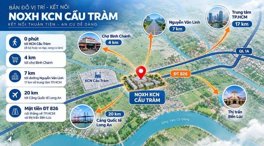 Kết nối khu vực NOXH KCN Cầu Tràm
