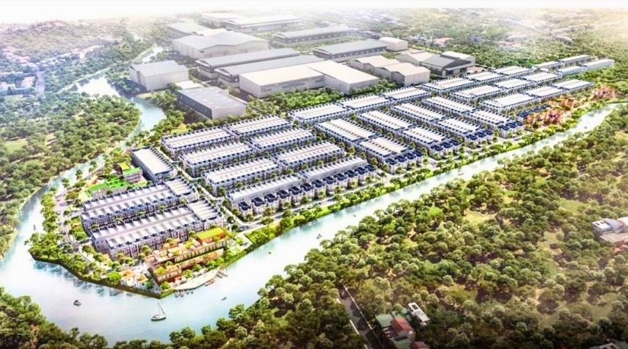 Phối cảnh tổng thể NOXH KCN Cầu Tràm
